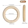 KMALADO 20Pcs Natural Wooden Rings for Crafts, Unfinished Wood Rings for Macrame Rings Solid Natural Wood Rings for DIY Crafts Macrame Supplies(2.17inch/5.5cm) #1