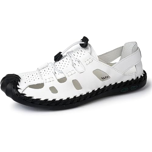 Men's Summer Leather Sandals Breathable Outdoor Casual Beach Sports Work Hiking Slippers