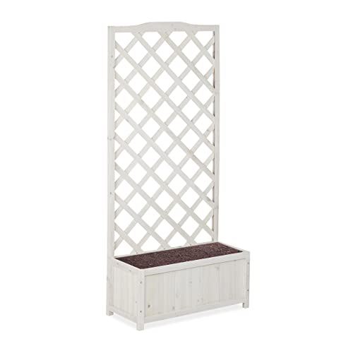 Pflanzkasten mit Rankgitter Holz gartendekowelt.de