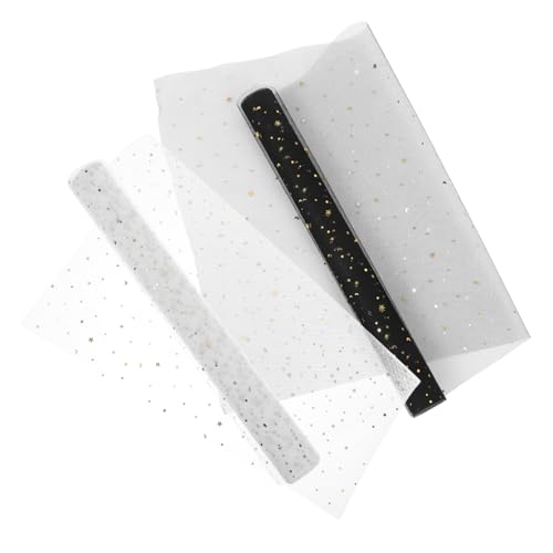 VILLCASE Diy Flower Bouquets Wrapping Tulle Star Moon Pattern Rolls Sheer Tulle for Packaging Festive Decorations Wedding Supplies Party Goods