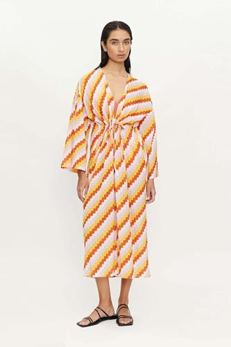 Kimono de playa Compania Fantastica con estampado zigzag 4