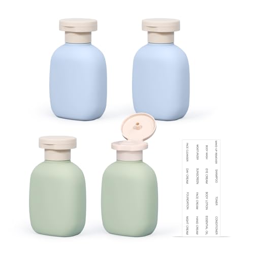 UMETASS 3.4 oz Small Plastic Travel Shampoo Bottles, Empty Plastic Squeeze Bottles with Flip Cap for Toiletries, Leakage-proof Travel Shampoo and Conditioner Bottles