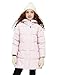 wantdo Winter Jacket for Girls Warm Puffer Coat Windproof Parka with Removeable Hood Light Pink 18-20