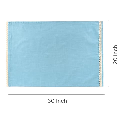 Image of FINGERCRAFT Kitchen Cloth 100% Soft High GSM Cotton Fabric Kitchen Towel, 20 x 30 Inches Perfect Size for Kitchen Uses, Set of 6, Multipurpose Use as Dish Towel, Bar Towel (Powder Blue)