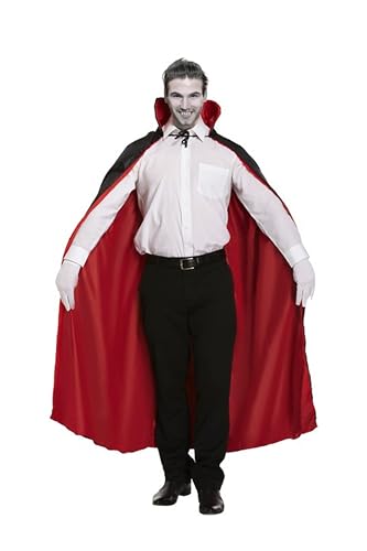 My Illusions Mens Reversible Vampire Cape with Fangs Halloween Fancy Dress Dracula Costume Adults Outfit