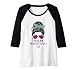 Womens American Football Mom Outfit Messy Hair Bun Mothers Day Raglan Baseball Tee