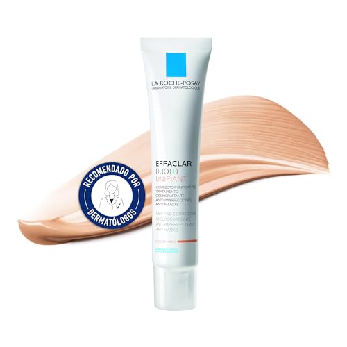 La Roche Posay Tratamiento Anti-imperfecciones y Marcas con Color, Apto para Pieles Grasas o con Tendencia acneica, Fórmula con Aqua Posae Filiformis, Effaclar Duo (+) Unifiant, Tono Medium, 40 ml