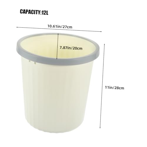Caneca de basura rectangular beige para oficina y hogar miniatura 2