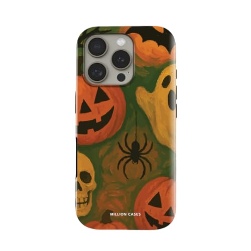 Image of MILLION CASES Back Cover Case for iPhone 15 Pro Scratch Resistant Anti-Slip Polycarbonate Shockproof Protective Durable Pumpkin Party Crystal Case for Men & Boys