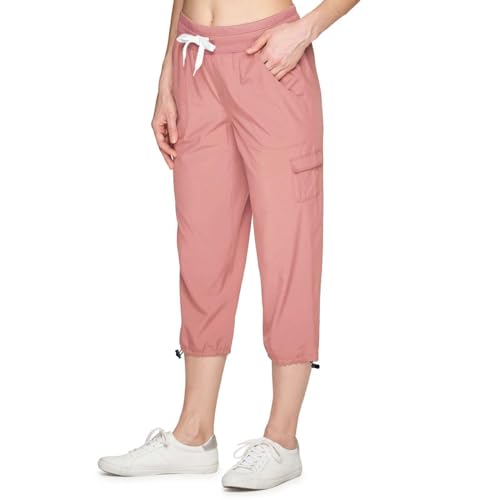 Pantalon cargo capri pour femme fluide et léger à taille élastique