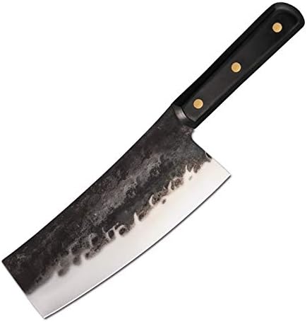 MAYIT Meat Cleaver Knife, Handmade 5Cr15Mov Material Thick Blade Knife Forged Cleaver Vegetable Cutter Chinese Carbon Steel Knife, 7 inch, MAYiT5475