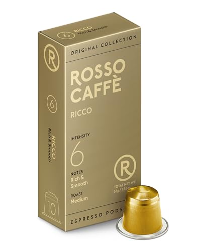 ロッソカフェ 60杯分 「リッコ」ネスプレッソ マシン用 コーヒー 互換カプセル Rosso Caffe アルミ カプセル Ricco ネスプレッソ「オリジナル」 マシン対応