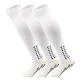 Yufree Men's Soccer Socks Anti Slip Knee Socks Non Slip Grip Pads for Football Basketball Sports Gri