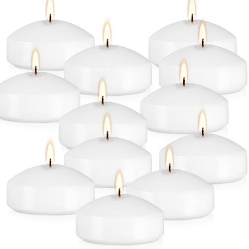 Pliadvbu NVV56 12 Bulk White Floating Candles-2 Inch Unscented Tealights -For Romantic Weddings Decorations Pool Centerpieces Parties cover