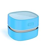 ODISTAR Desktop Vacuum Cleaner,Mini Table dust Sweeper Energy Saving,High Endurance up to 400 mins,Cordless&360º Rotatable Design for Cleaning Hairs,Crumbs,Computer Keyboard of Gifts for Kids (Blue)