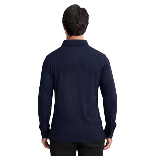 Image of Men's Business Long and Short Sleeve Polo Shirts Mercerized Cotton Blend Casual Stylish Collared Shirts