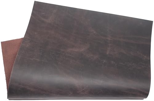 HAPPER STUDIO Cowhide Leather 2mm Thick Pull-Up Crazy Horse Leather Genuine Leather Sheets for Crafts. (1, Chocolate Brown, A2 (420 x 594mm))