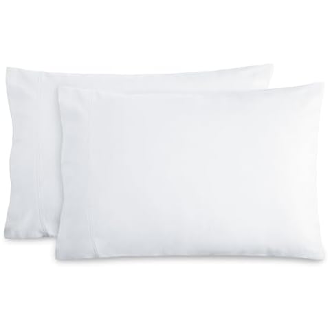 Bare Home Flannel King Pillowcases Set of 2-100% Cotton - Velvety Soft & Cozy - Double Brushed Heavyweight Flannel Pillowcases (King Pillowcase Set of 2, White) Cover
