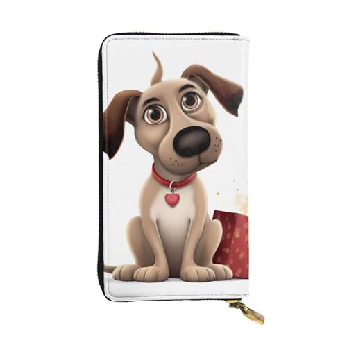 dog Wallet for Men Women Long Purse Leather Clutch Large Business Handbag Travel Phone Holder Credit Card Holder Money Case with Zipper Leather Wallets Gift