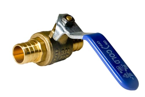 XFITTING 10 Pieces 3/4" Pex Ball Valve with Handle Blue, 24-2-4=10X (10 Packs)