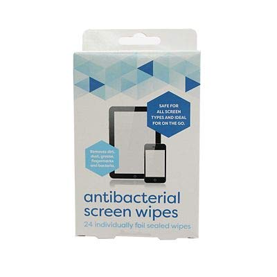 24 Individually Wrapped Antibacterial Laptop & Mobile Screen Wipes
