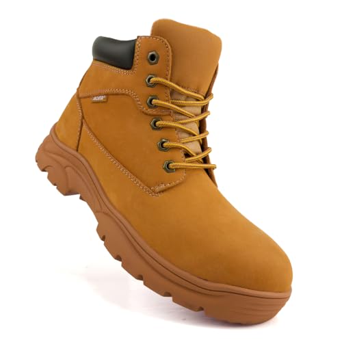 Image of Jacata Men's Work Boots for Construction Waterproof Slip Resistant Leather