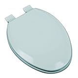 Bath Décor 1F1E5-40 Premium Molded Wood Elongated Adjustable Hinge & OSG, Dresden Blue Toilet Seat