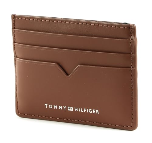 Porte-cartes Tommy Hilfiger cuir fini les poches déformées marron tan