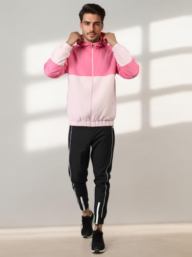 Image of CHKOKKO Sunscreen Jacket for Men Windcheater Hooded Zipper Sports Jacket | UV Protection | Sun Protective | Lightweight Water Resistant | Riding Biker | Outdoor Travel Gym Running