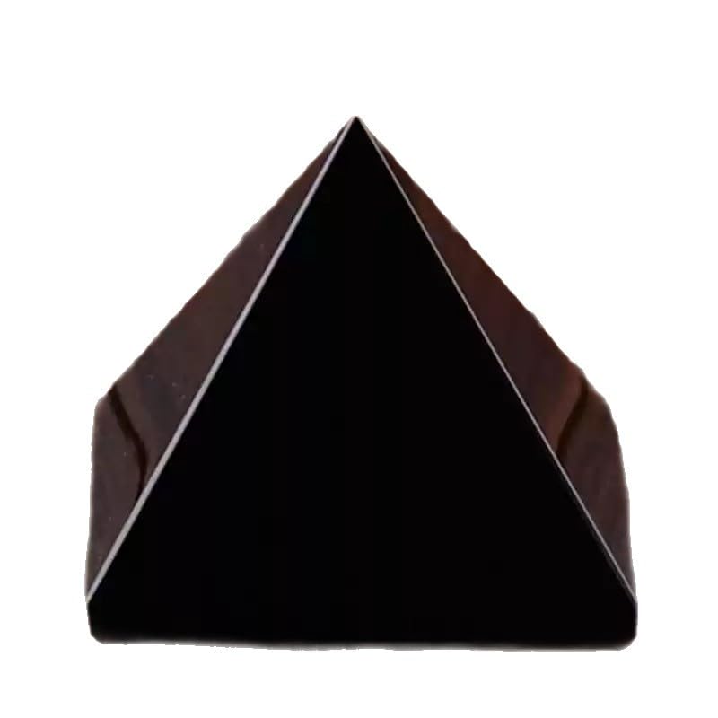 Natürlicher schwarzer Obsidian-Pyramidenkristall – polierter Obsidian-Kristall