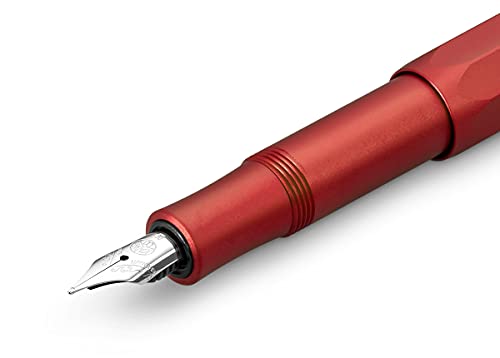 Image of Kaweco AL SPORT Fountain Pen Deep Red I Premium Fountain Pen for Ink Cartridges, 13 cm I Nib: BB (Extra Broad)