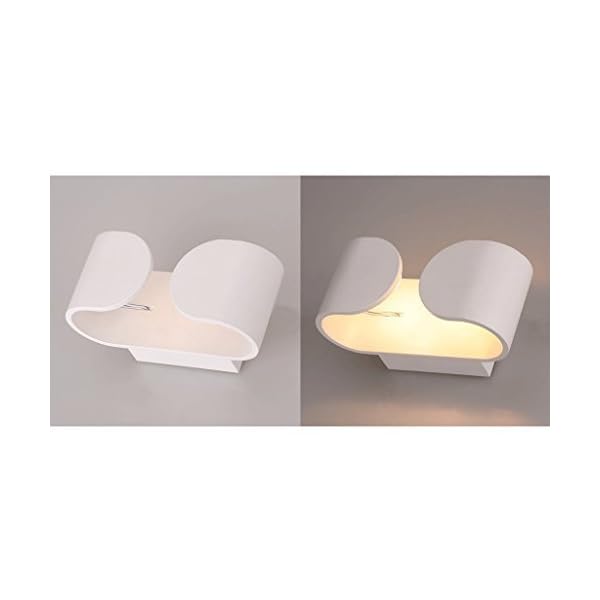 Lightess Wall Light Living Room Modern White Shade Up and Down Wall Lamp Indoor Lighting for Bedroom Hallway Office Corridor(6W, Warm White) [Energy Class A++] - Image 4