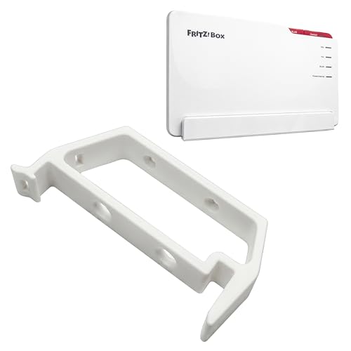 Decoralin Wandhalterung kompatibel mit AVM Fritz!Box 5690 Pro Maßgefertigte Router Halterung zur Wandmontage Inkl. Schrauben & optionaler Kabelbinder-Sicherung Weiß