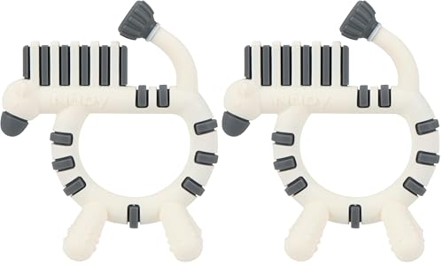 Image of Nuby Geo Zoos Massaging Silicone Teether with Multiple Textures, 3m+, Zebra (Pack of 2)
