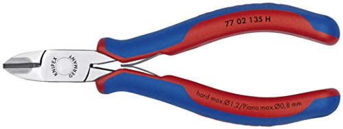 KNIPEX Tools - Electronics Diagonal Cutters With Carbide Metal Cutting Edges, Multi-Component (7702135H)