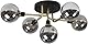 ZMH Deckenlampe Wohnizimmer Deckenleuchte Glaskugel - Wohnzimmerlampe Vintage Rauchgrau Glas 5 Flammig Kronleuchter G9 Retro mit Metall Rahmen Schalfzimmerlampe für Küche (ohne Leuchtmittel)