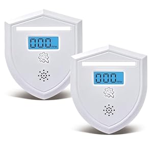 Carbon Monoxide Detector 2 Pack,CO Gas Monitor Alarm with LCD Digital Display and Sound Warning，Battery Powered High Accuracy CO Alarm for Home,Travel