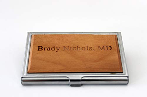 Personalized Wood Business Card Holder Customized Gift for Men Engraved Business Card Case3