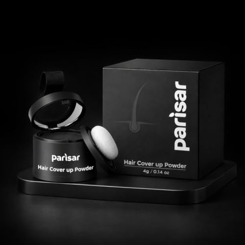 Image of PARISAR Hair Cover Up Powder Black 4g (Pack of 3) | Hair Root Touch Up | Natural Hairline Powder | Bald Spot Cover for Women & Men | Matte Finish