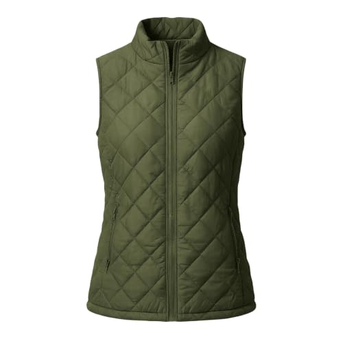 Quilted Vest Women Diamond Pattern Stand Collar Sleeveless Puffer Outerwear - image 7