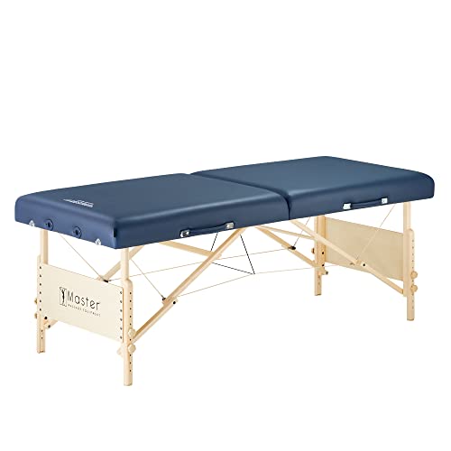 Master Massage Coronado Portable Massage Table Pro Package- Adjustable Height, Working Capacity of 750 lbs. and 3-Inch Foam Cushioning- Tattoo Bed, Lash Table- Royal Blue