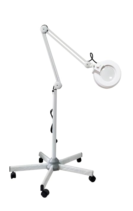 Lampara Lupa LED Estetica, 5 x lámpara Lupa LED en pie 5 Ruedas/en Mesa