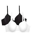 Fruit of The Loom Womens T-Shirt Bra, White/Black Hue, 36C US