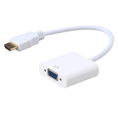 Adaptador de Cable HDMI a VGA con Chip Decodificador HDMI a VGA para adaptadores Que se conectan a Cables de conversión de TV HD. (Negro)