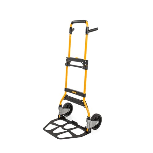 VITO Faltbare Sackkarre | 170kg Tragkraft | Handkarre zum klappen - Transportkarre | klappbar | robuste Sackkarre | große Schaufel | Stapelkarre mit Vollgummi-Bereifung (VICTD170)