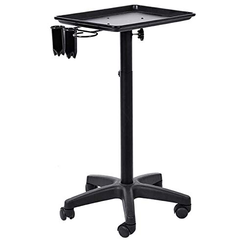 Beltom Chariot de Rangement en Aluminium à 5 Roues Réglable en Hauteur Noir