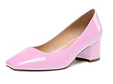 Mettesally Chunkyrayan Blockabsatz Chunky Heels 2'' Klassische Kleid Büro Schuhe Damen Pumps Low Heels Rosa EU41