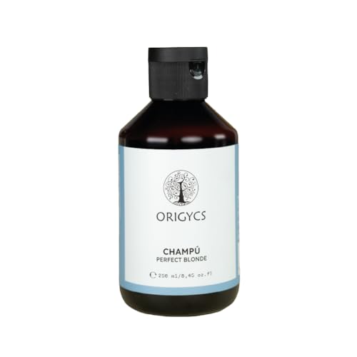 Origycs Champú Perfect Blonde 250ml - Neutraliza Amarillos e Ilumina Rubios y Canas | Con Uva, Salvia y Limón | Vegano y 92.3% Natural