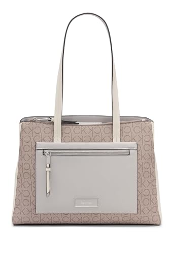 Calvin Klein Women's Hadley Tote Bag – 2 in 1, Vegan Leather, 5 Pockets, Almond/Taupe/Cherub White/Dove, One Size - image 1
