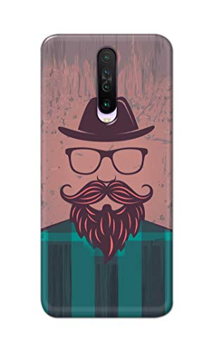 Image of PRINTFIDAA Man Icon with Beard Shirt Hipster Printed Designer Hard Case for Poco X2 Back Cover -(e) RPM1001